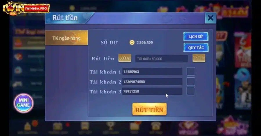 rút tiền iwin68